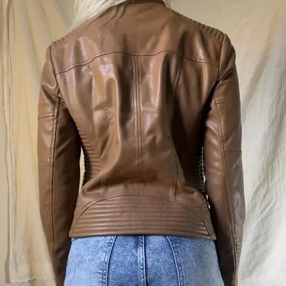 Caramel faux leather Calvin Klein jacket - Picture 8 of 8